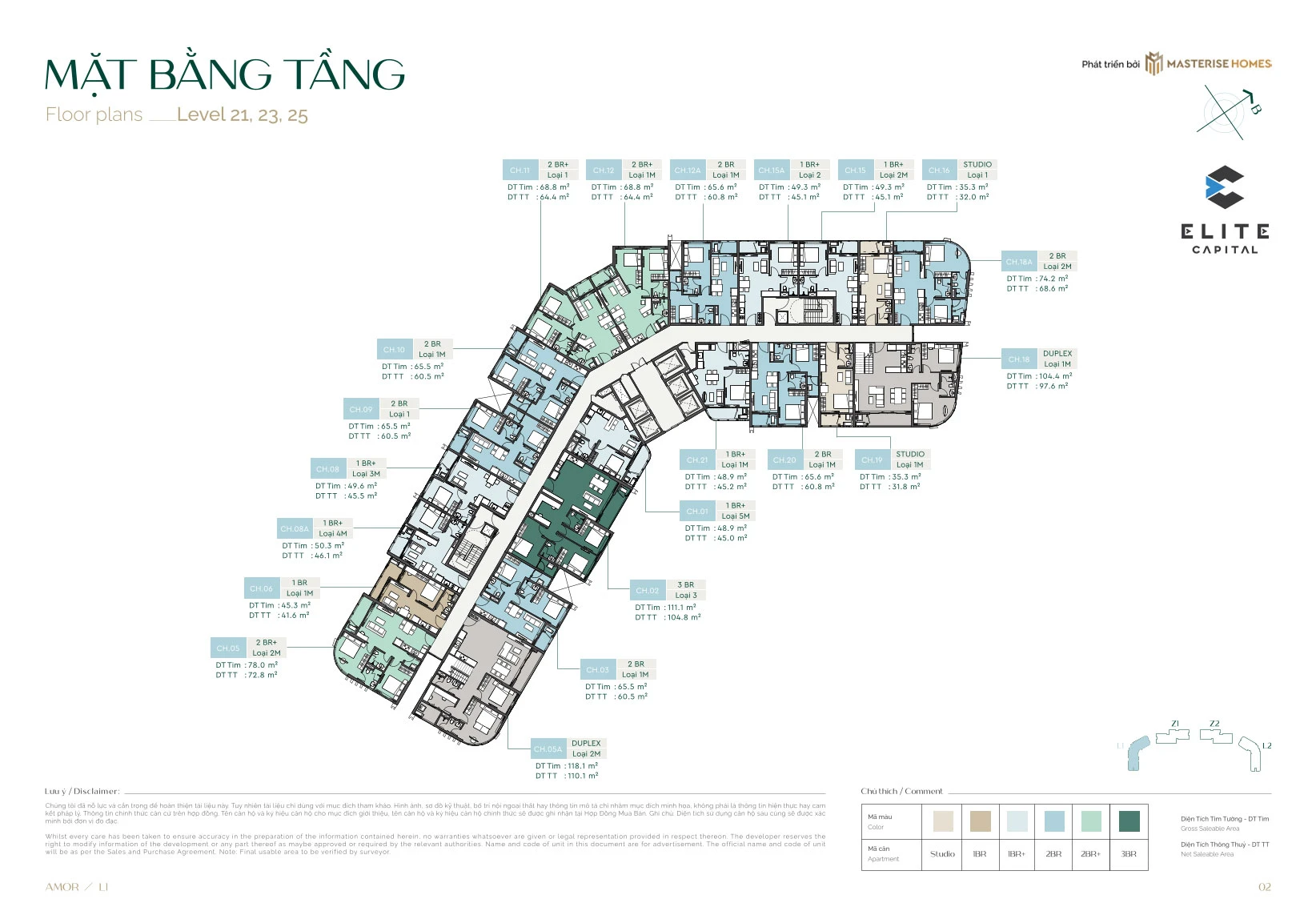 Tầng 21, 23, 25