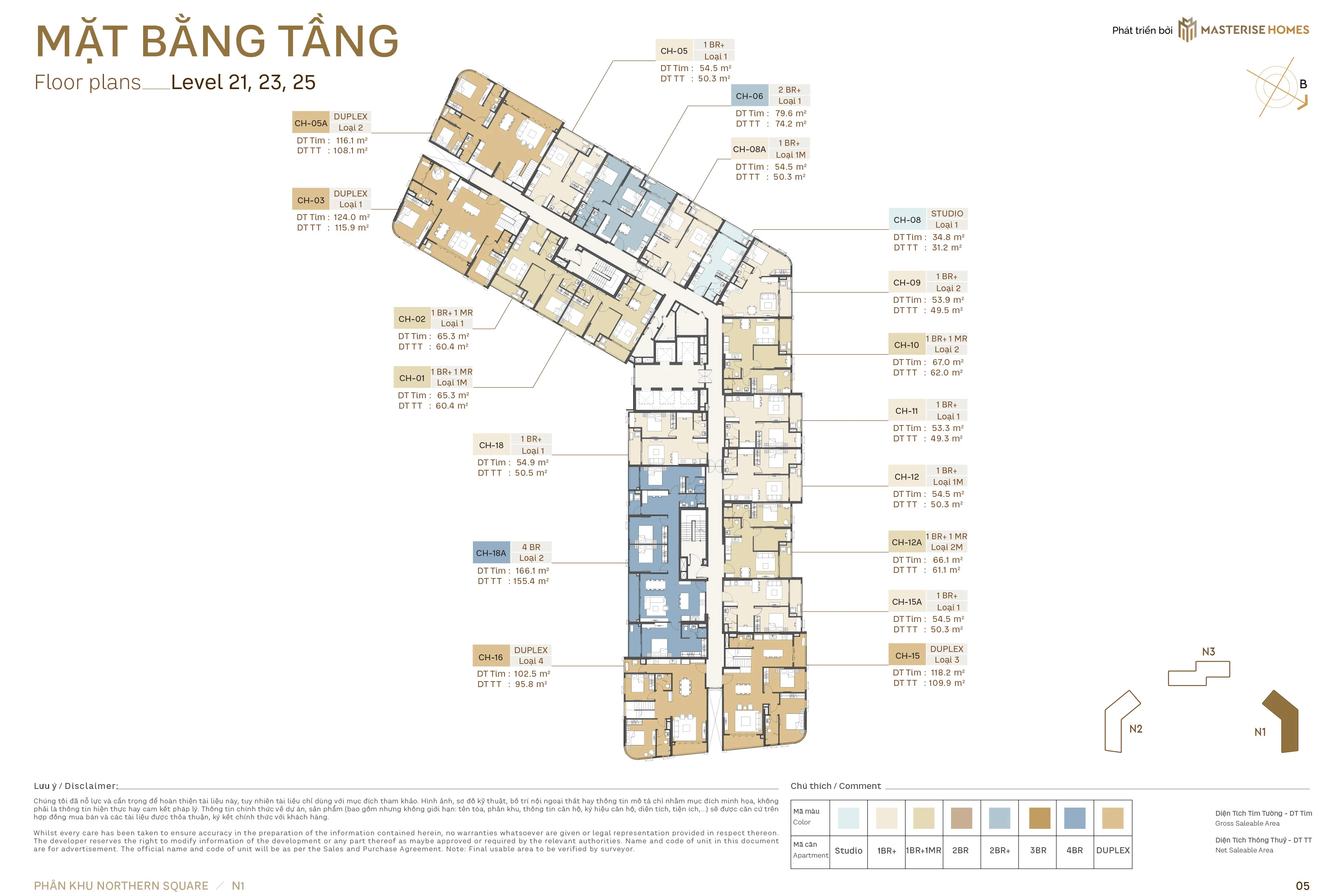 Tầng 21, 23, 25