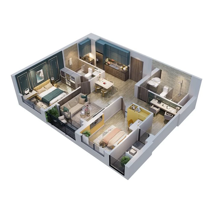 Căn hộ 2PN+1 79 m2