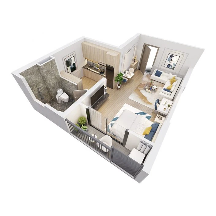Căn hộ studio 40.8 m2