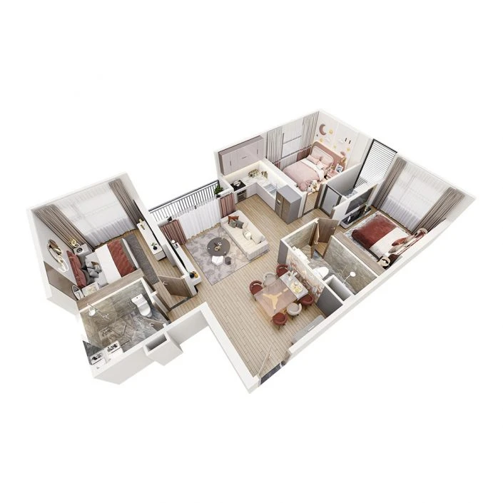 Căn hộ 3PN 80 m2