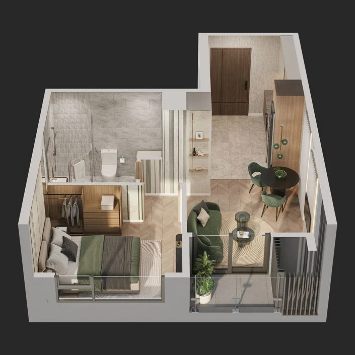 Căn hộ 1PN 39.2 m2