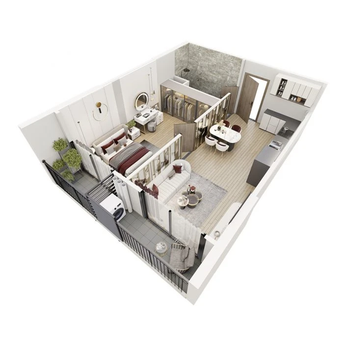 Căn hộ 1PN 48.4 m2