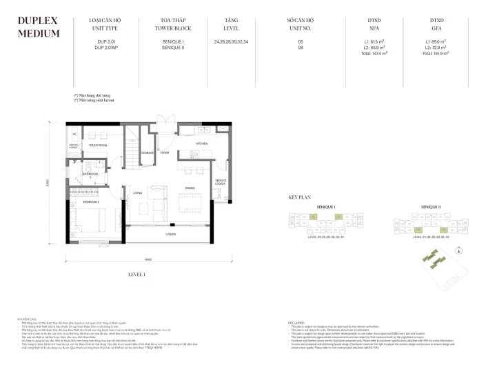 Duplex 147.4 m2 (Tầng 1)
