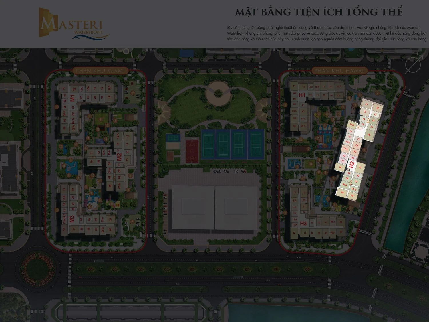 Mặt bằng tiện ích tổng thể