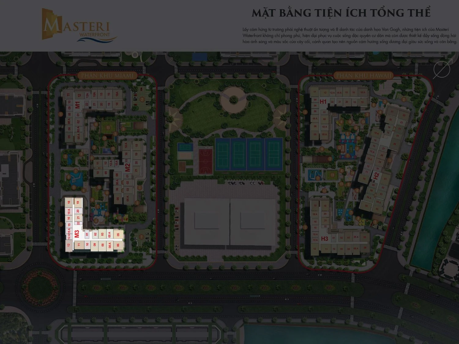 Mặt bằng tiện ích tổng thể