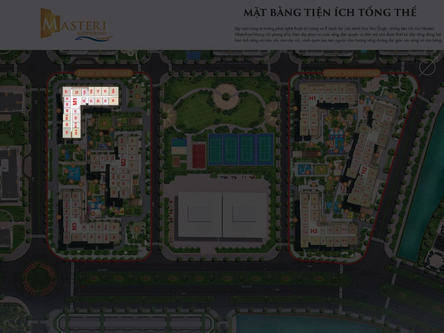 Mặt bằng tiện ích tổng thể