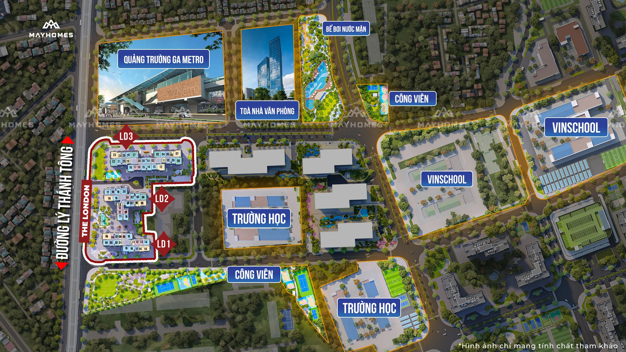 Mặt bằng phân khu The London Vinhomes Ocean Park