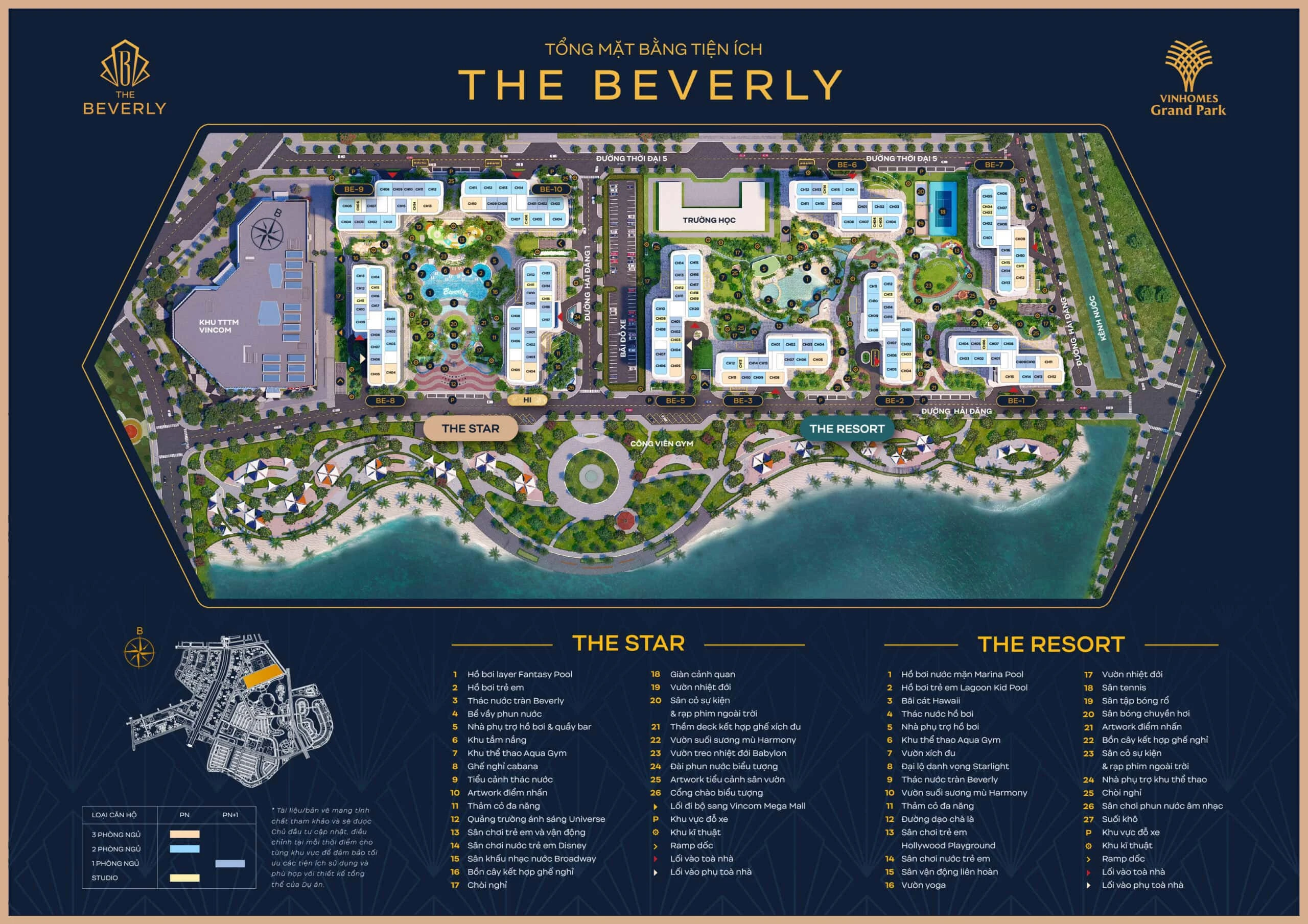 Tổng mặt bằng tiện ích The Beverly