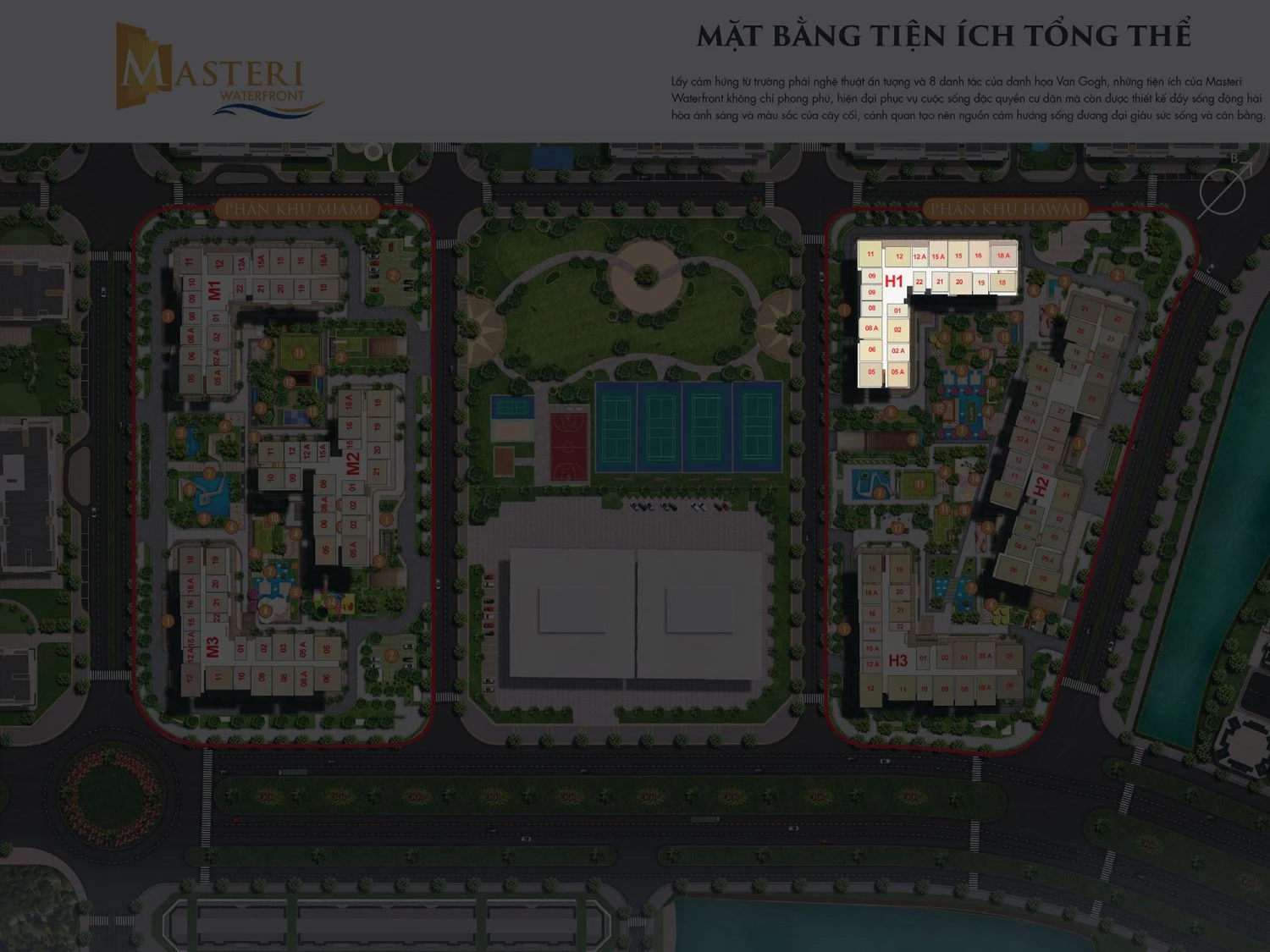 Mặt bằng tiện ích tổng thể
