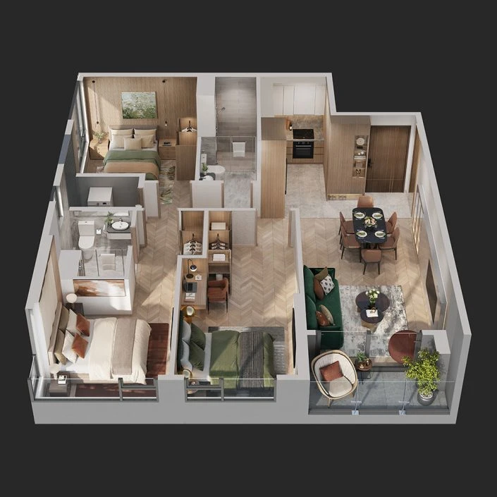 Căn hộ 3PN 85 m2